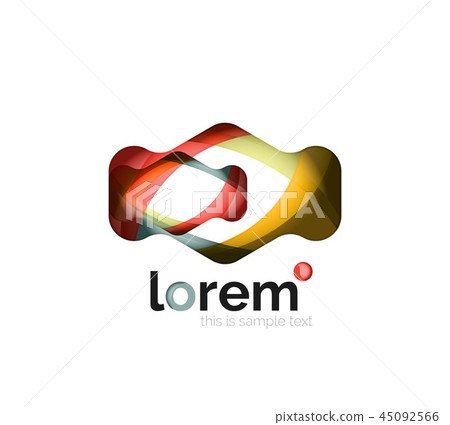 Abstract geometric design logo made of flowing elements 45092566