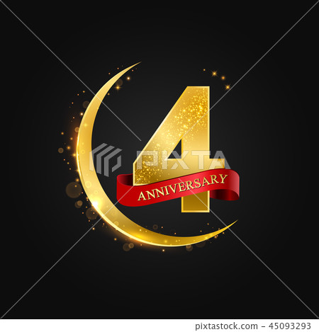 4 years anniversary gold half moon and glitter. 45093293