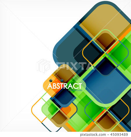 Colorful round squares modern geometric background Colorful round squares modern geometric background 45093489