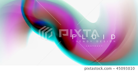 Color flowing wave, trendy liquid design template 45093810