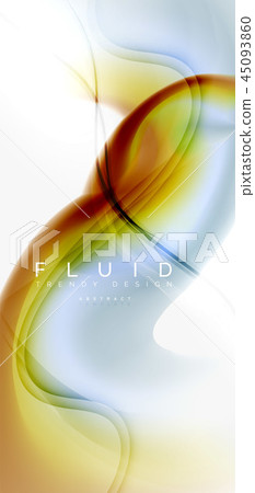 Color flowing wave, trendy liquid design template 45093860