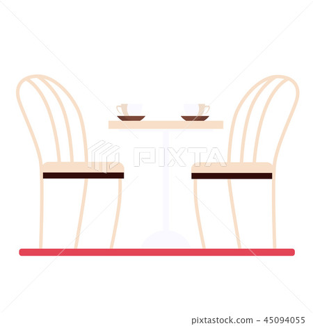 Dining table and chairs. Flat style vector 45094055