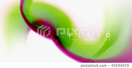 Color flowing wave, trendy liquid design template 45094059