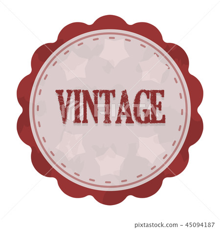 Vintage icon in cartoon style isolated on white background. Label symbol stock vector illustration. Vintage icon in cartoon style isolated on white background. Label symbol stock vector illustration. 45094187