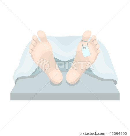 Deceased with tag icon in cartoon style isolated on white background. Funeral ceremony symbol stock Deceased with tag icon in cartoon style isolated on white background. Funeral ceremony symbol stock 45094300