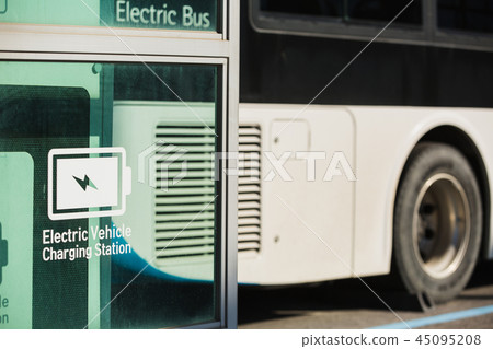 Electric bus on street Electric bus on street 45095208
