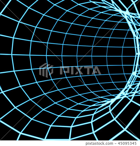 Cyber blue grid Tunnel Vector Cyber blue grid Tunnel Vector 45095345