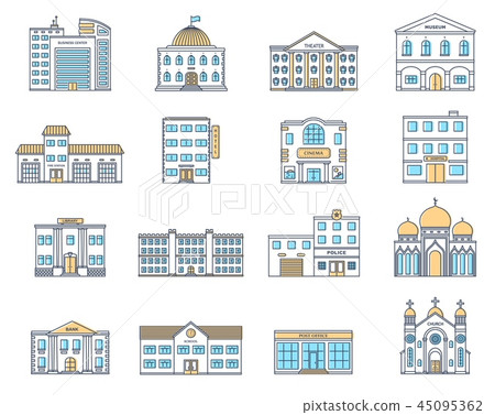 Buildings set. Residental, public building Buildings set. Residental, public building 45095362