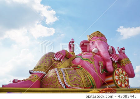 A tourist destination "Chat Thanh Rattanaraam (Pink Ganesha)" in Chachongsao Province, Thailand A tourist destination "Chat Thanh Rattanaraam (Pink Ganesha)" in Chachongsao Province, Thailand 45095443