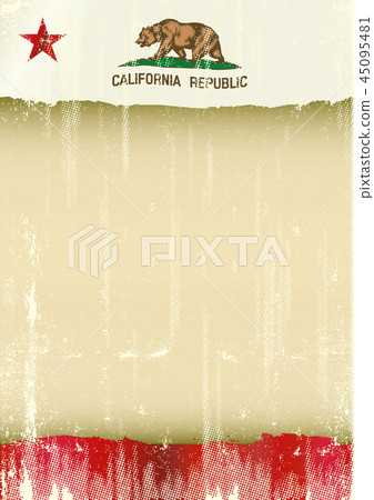 California poster scratched flag California poster scratched flag 45095481