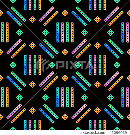 Watercolor hand painted geometric seamless pattern. Abstract background in modern style for surface Watercolor hand painted geometric seamless pattern. Abstract background in modern style for surface 45096089