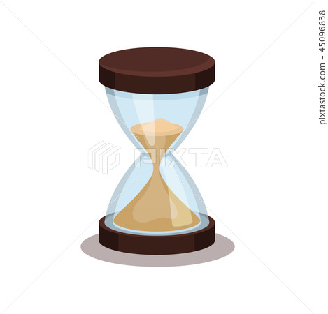 Flat vector icon of old hourglass with flowing sand. Item for magical ritual. Element for mobile 45096838