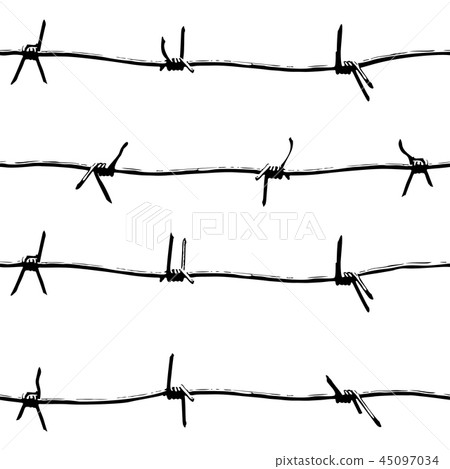 Barbed wire Seamless vector pattern. - Stock Illustration [45097034 ...