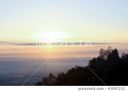Beautiful mountains with sunrise  45097232