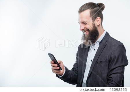 man using phone technology communication gadgets man using phone technology communication gadgets 45098253