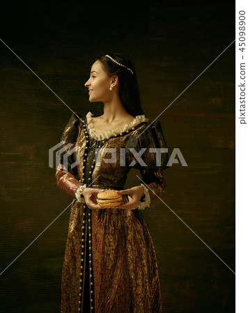 Girl in medieval beautiful dress Girl in medieval beautiful dress 45098900