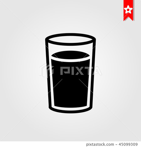 Glass of water symbol, filled flat sign 45099309
