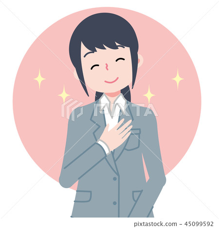 Illustration of a smiling female office worker Illustration of a smiling female office worker 45099592