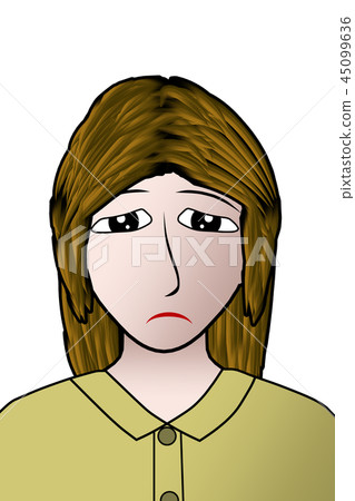 女孩 愁眉苦臉 煩惱 女孩 愁眉苦臉 煩惱 45099636