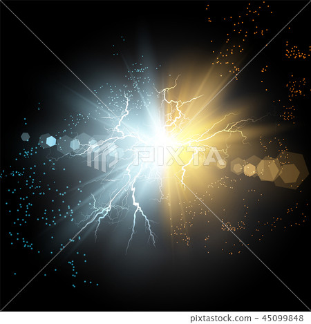 Vector illustration. Collision of two 45099848