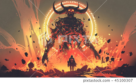 the boss fight with lava demon 45100307