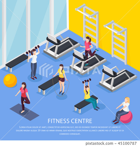 Isometric Women Fitness Background Isometric Women Fitness Background 45100787