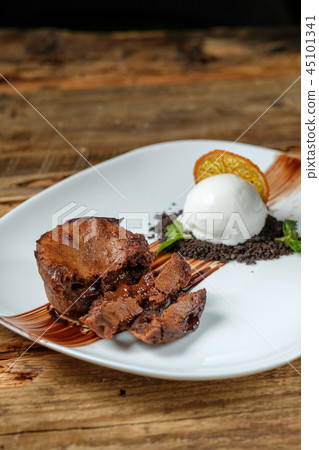 Warm dessert chocolate cake Fondant Warm dessert chocolate cake Fondant 45101341