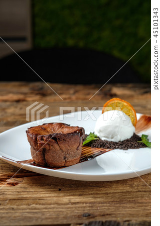 Warm dessert chocolate cake Fondant Warm dessert chocolate cake Fondant 45101343
