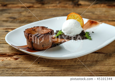 Warm dessert chocolate cake Fondant Warm dessert chocolate cake Fondant 45101344