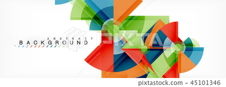 Triangles and circle geometric background 45101346