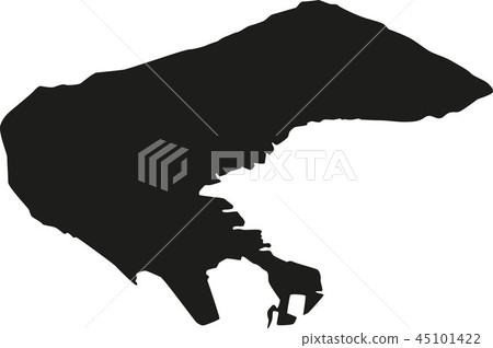 Borkum germany map silhouette 45101422