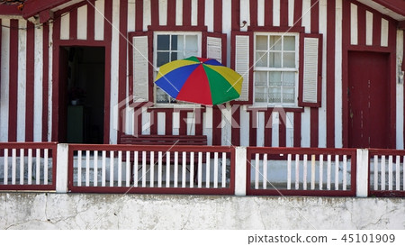 colorful houses of costa nova in portugal colorful houses of costa nova in portugal 45101909