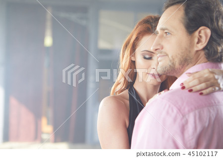 A romantic film scene of a couple in love A romantic film scene of a couple in love 45102117