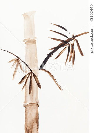 bamboo trunk drawn by brown watercolors bamboo trunk drawn by brown watercolors 45102449