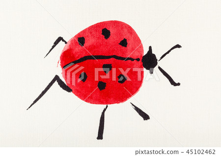one ladybug drawn by watercolors one ladybug drawn by watercolors 45102462
