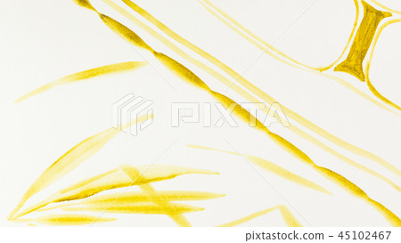 sketches of reed plant drawn by yellow watercolors 45102467