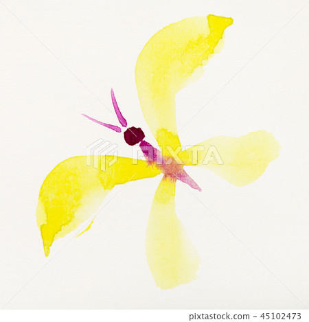 flying butterfly drawn by purple watercolors 45102473