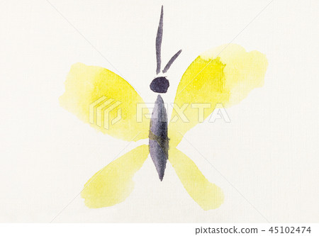 flying butterfly drawn by black watercolors flying butterfly drawn by black watercolors 45102474