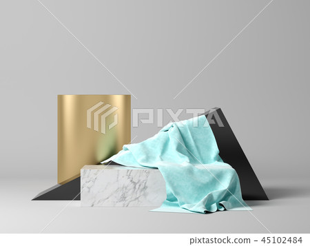 Abstract geometric shape on grey 3d rendering Abstract geometric shape on grey 3d rendering 45102484