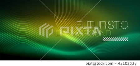 Neon glowing lines, magic energy space light concept, abstract background wallpaper design 45102533