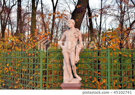 Statue of Antinous in Summer Garden. Statue of Antinous in Summer Garden. 45102741