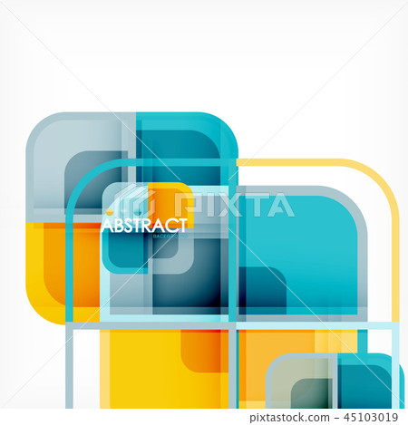 Colorful round squares modern geometric background Colorful round squares modern geometric background 45103019
