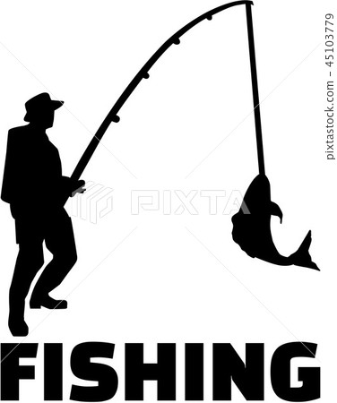 Fishing man with rod Fishing man with rod 45103779