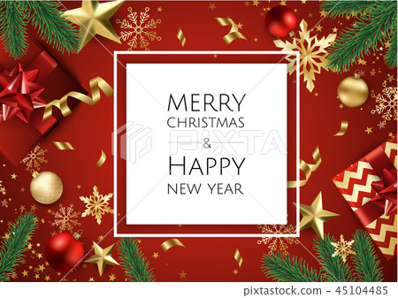 Merry Christmas And Happy New Year Background Stock Illustration