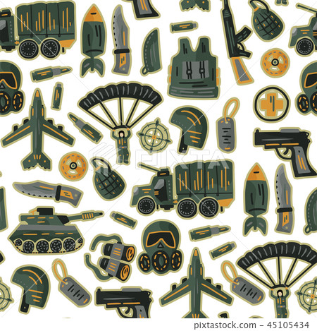 Military and army vector seamless pattern. Military and army vector seamless pattern. 45105434