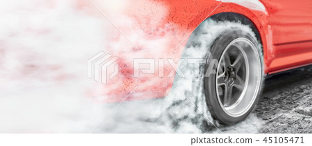 Drag racing car burn tire for the race 45105471
