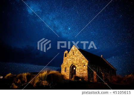 New Zealand South Island-Starry Sky and a Small Church (Church of Good Shepherd) New Zealand South Island-Starry Sky and a Small Church (Church of Good Shepherd) 45105615
