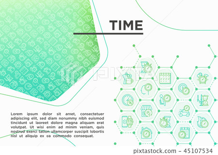 Time concept with thin line icons - Stock Illustration [45107534] - PIXTA