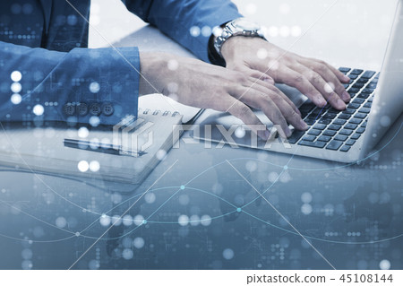 Businessman in trading and finance concept 45108144