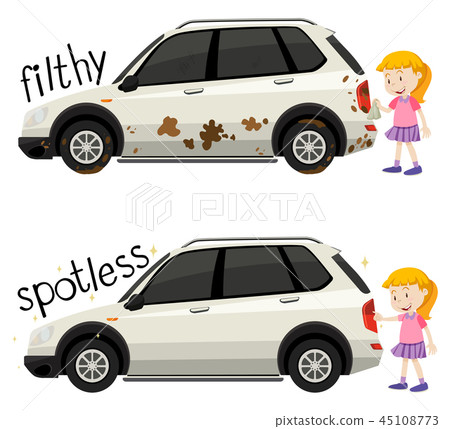 English opposite word filthy and spotless - Stock Illustration [45108773] -  PIXTA